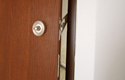 ADLO - Sikkerhedsdør ADUO, trædekor dørkarm, sikkerheds dørvagt med beslag Lara Nikkel mat
